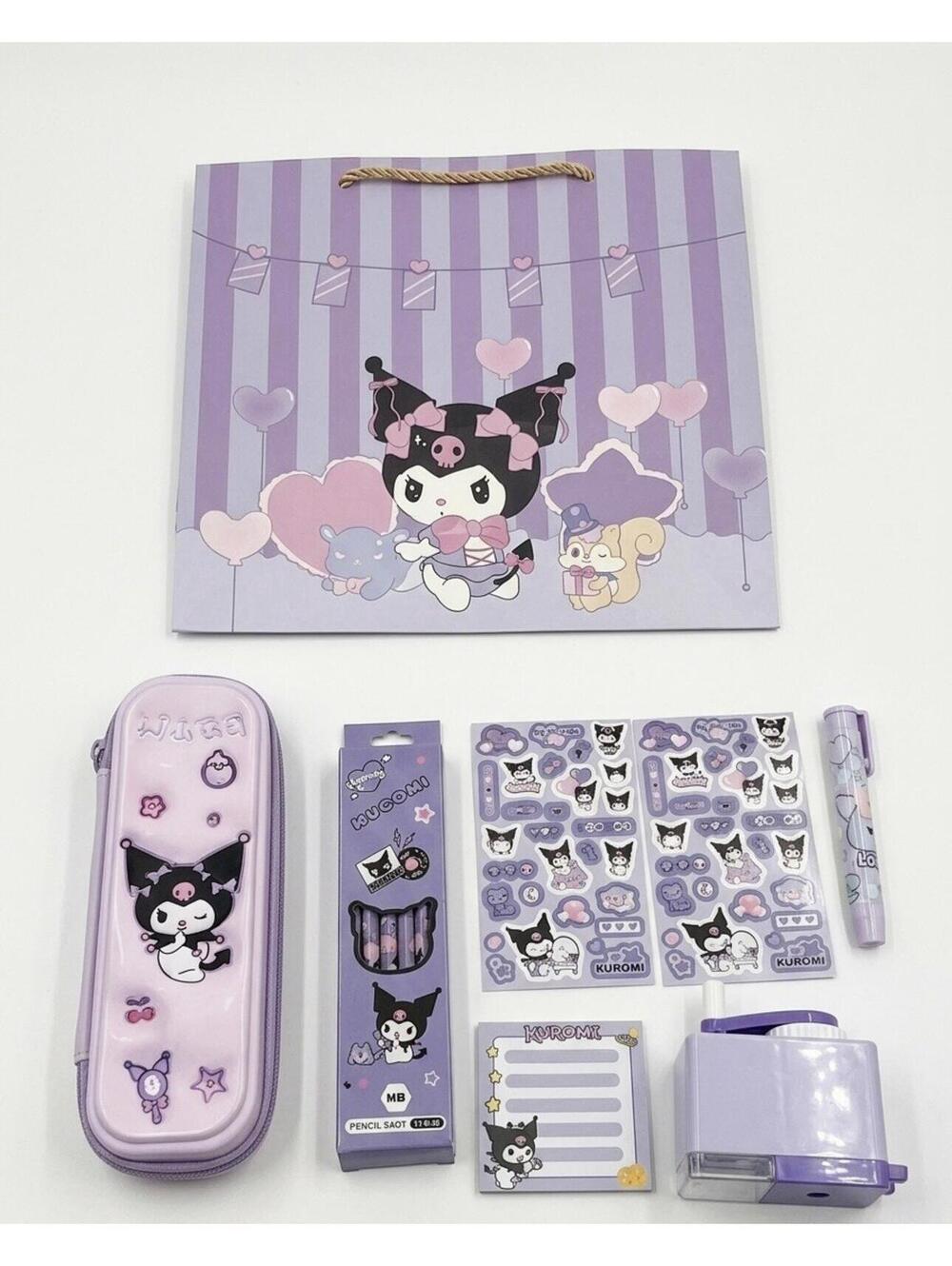 Sanrio-Inspired Kuromi Desk Organizer & Stationery Bundle – Perfect Gift